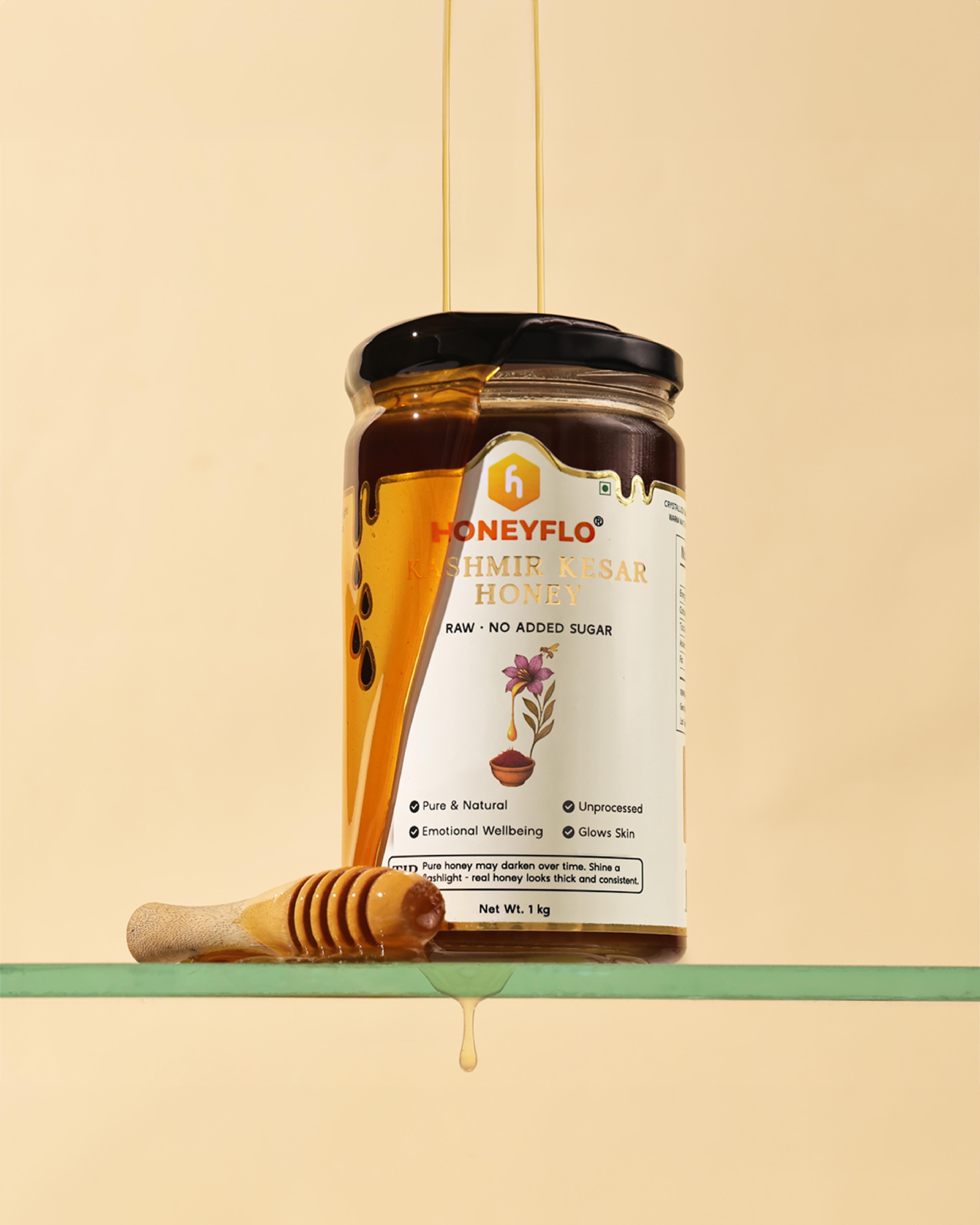 Kashmir Kesar Honey β Where Pure Honey Meets the Royalty of Saffron