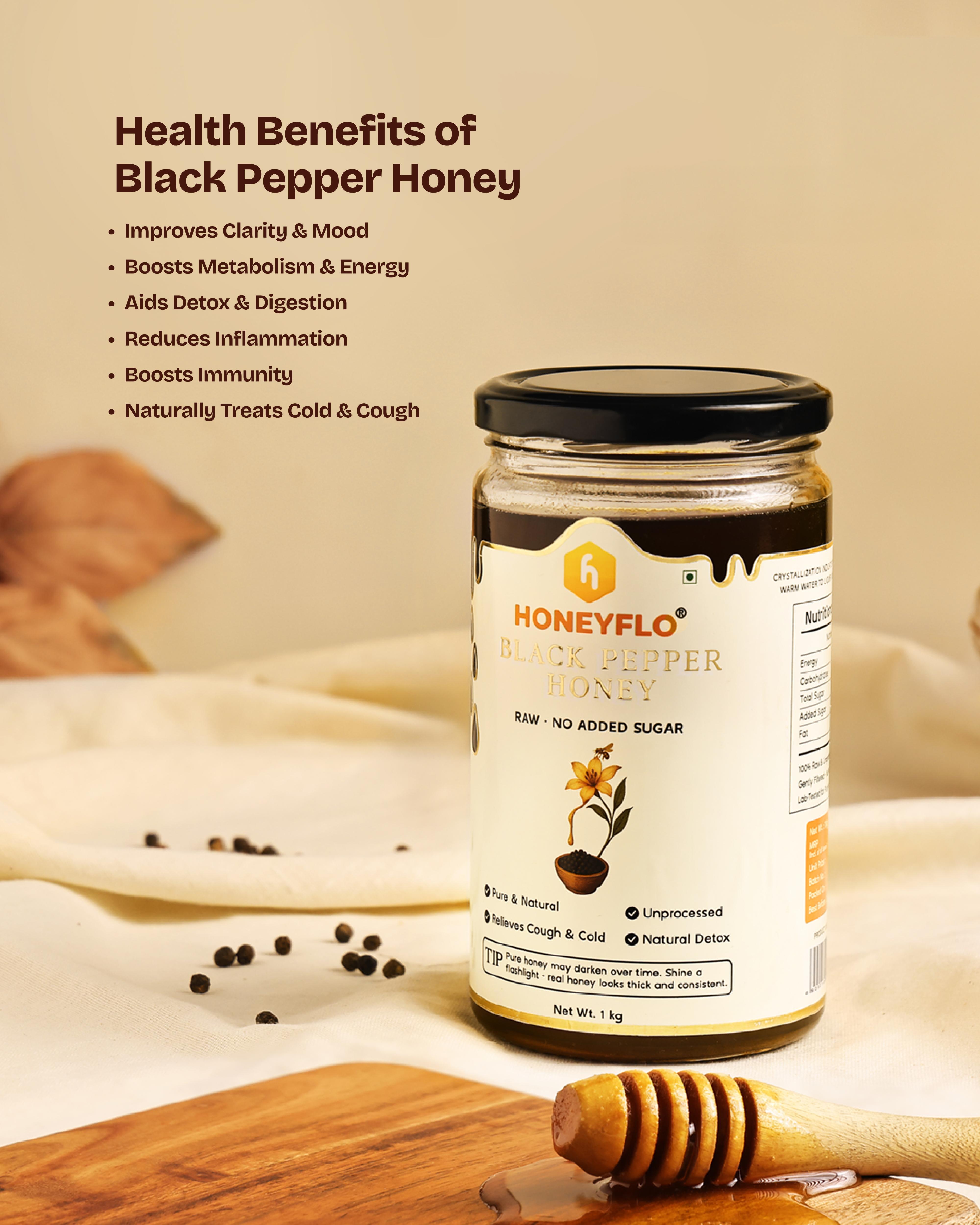 Black Pepper Honey β A Bold Fusion of Spice & Wellness