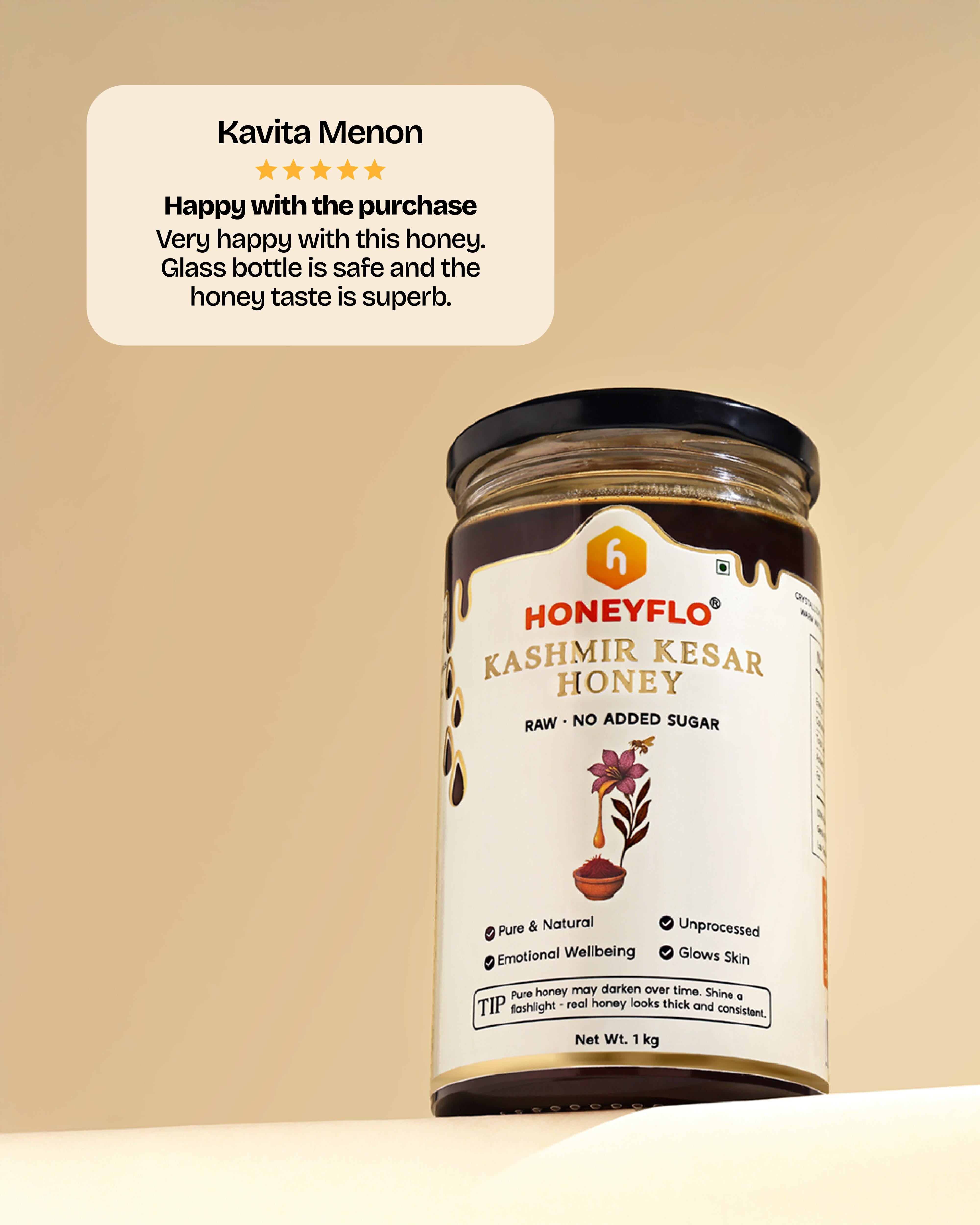 Kashmir Kesar Honey β Where Pure Honey Meets the Royalty of Saffron