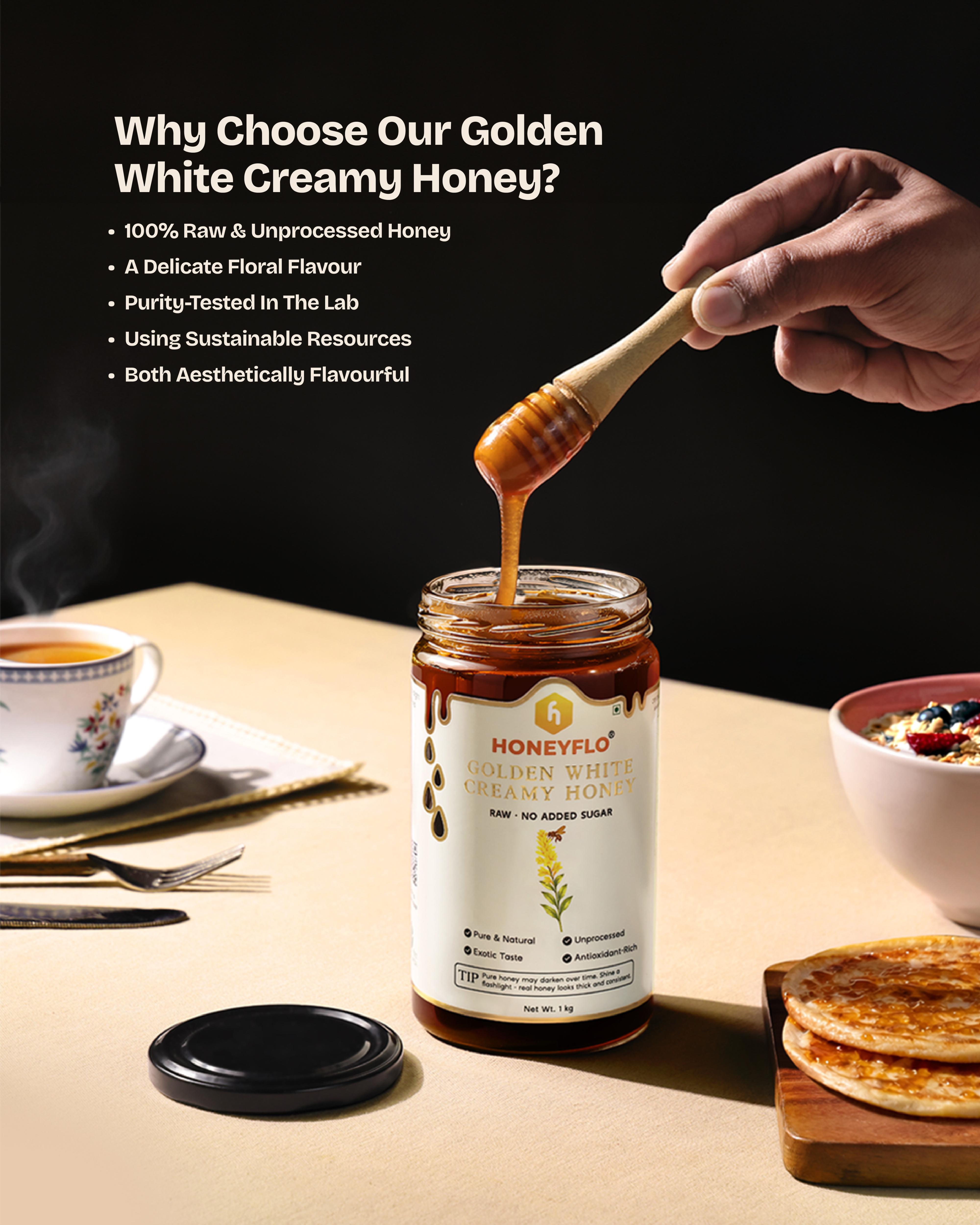 Golden White Creamy Honey – Silky, Sophisticated & Naturally Sweet